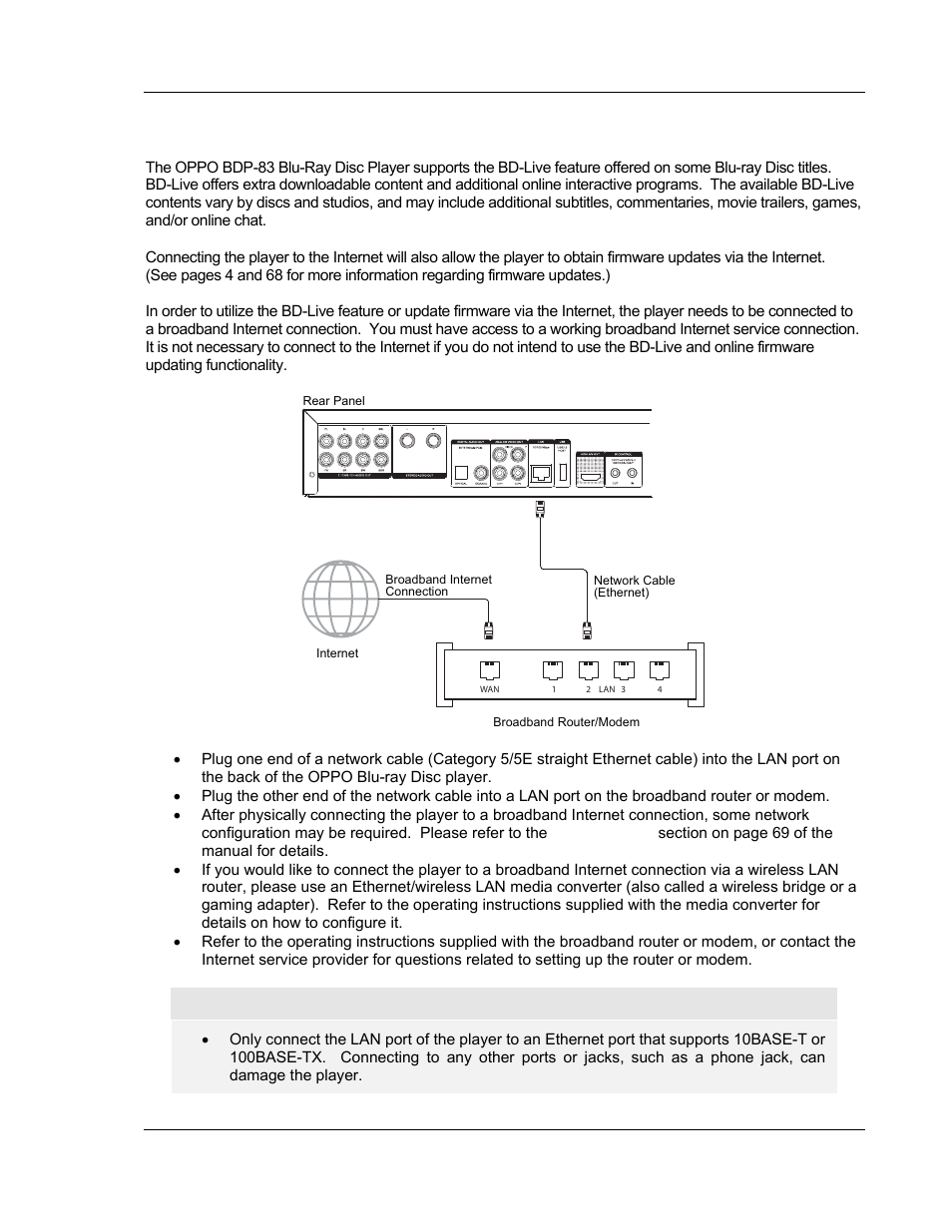 Connecting to the internet | OPPO Digital BDP-83 User Manual | Page 23 / 81