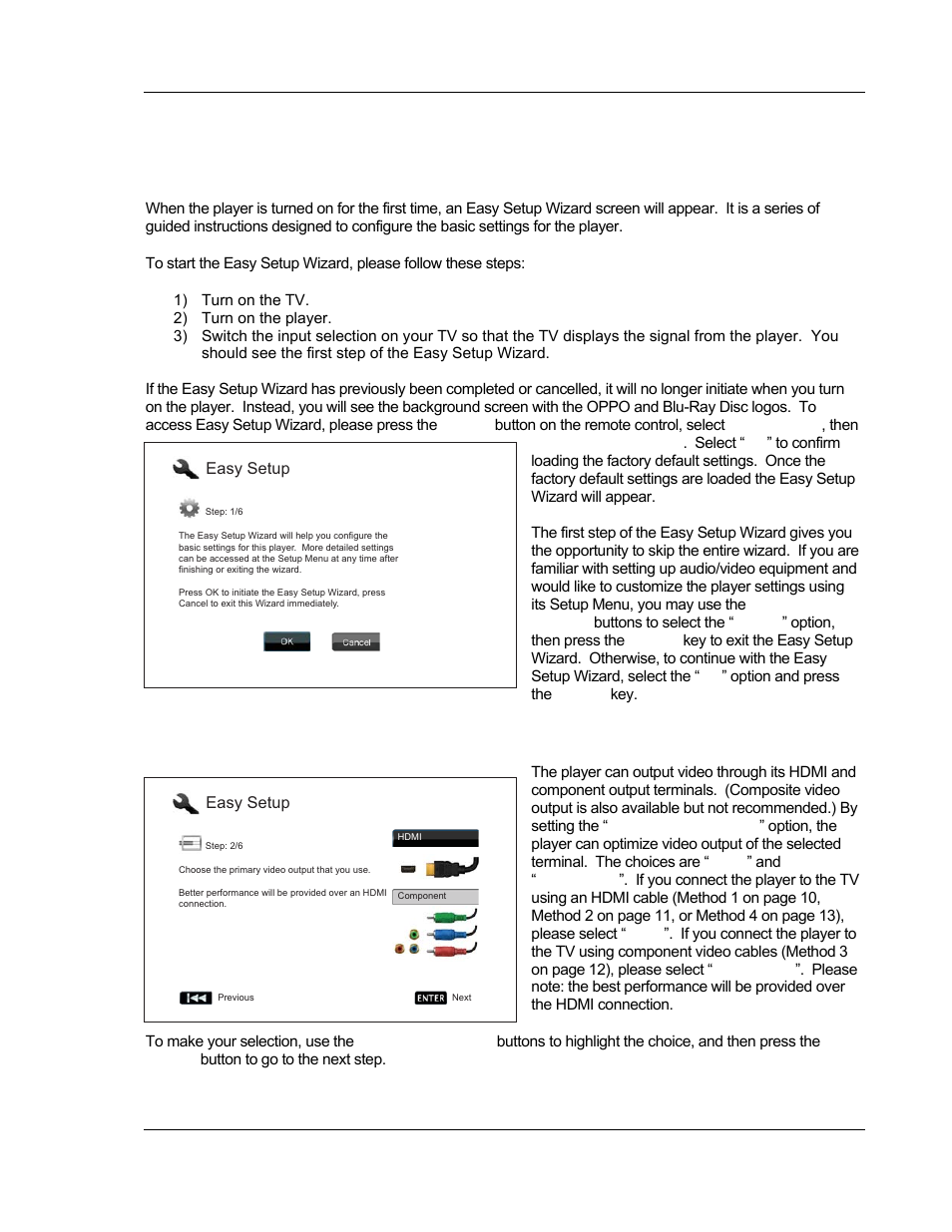 Setting up the player - easy setup wizard, Access the easy setup wizard, Choose the primary video output | OPPO Digital BDP-83 User Manual | Page 25 / 81