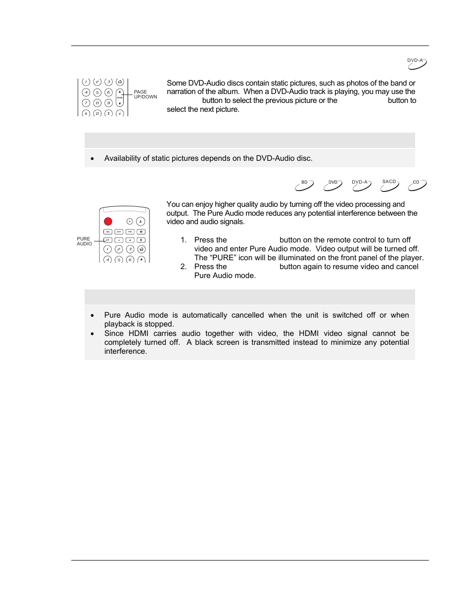 Viewing pictures on dvd-audio discs, Pure audio mode | OPPO Digital BDP-83 User Manual | Page 45 / 81