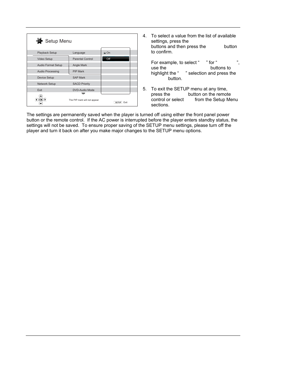 Setup menu | OPPO Digital BDP-83 User Manual | Page 52 / 81