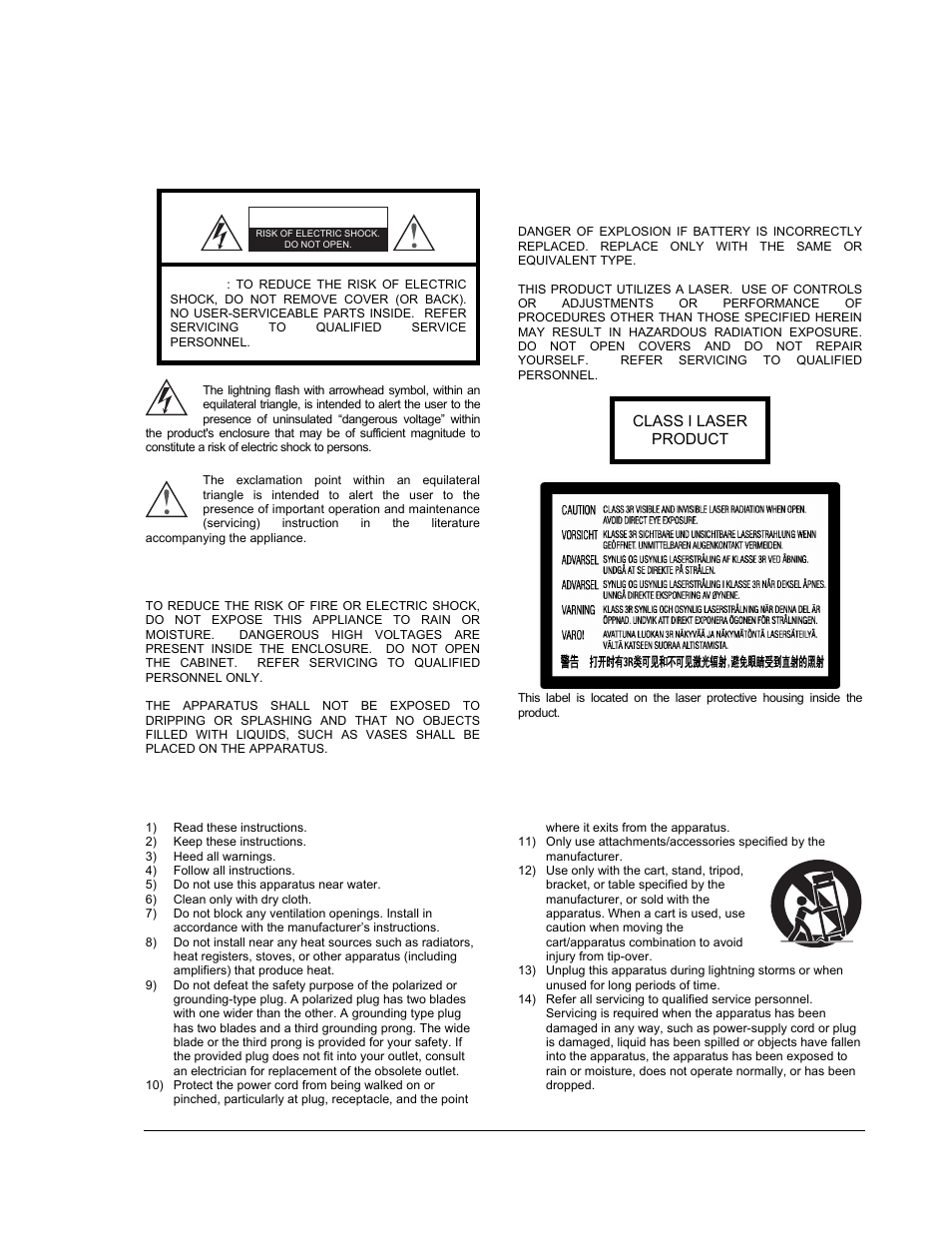 Important information, Important safety instructions, Caution | OPPO Digital BDP-83 User Manual | Page 7 / 81