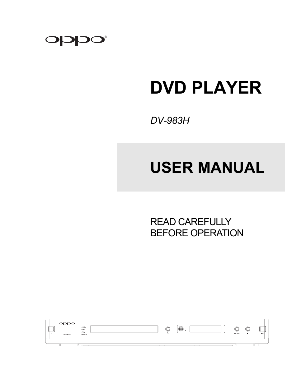 OPPO Digital OPPO DV-983H User Manual | 70 pages