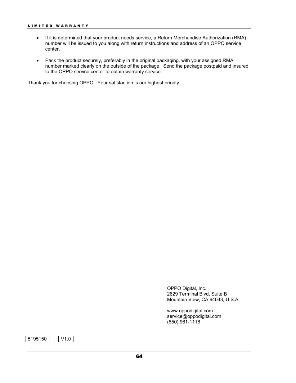 OPPO Digital OPPO DV-983H User Manual | Page 70 / 70