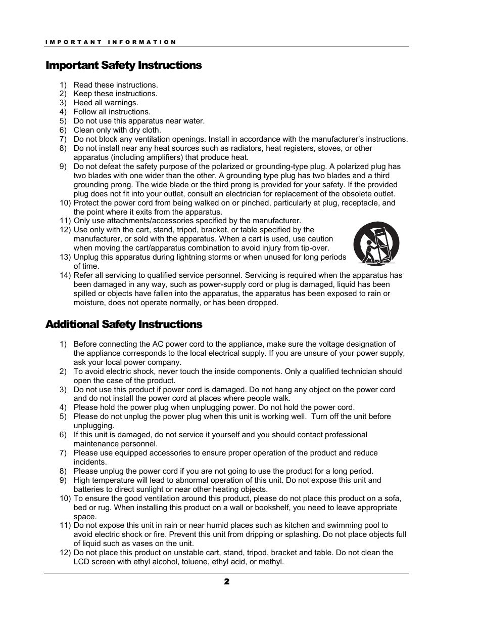 Important safety instructions, Additional safety instructions | OPPO Digital OPPO DV-983H User Manual | Page 8 / 70