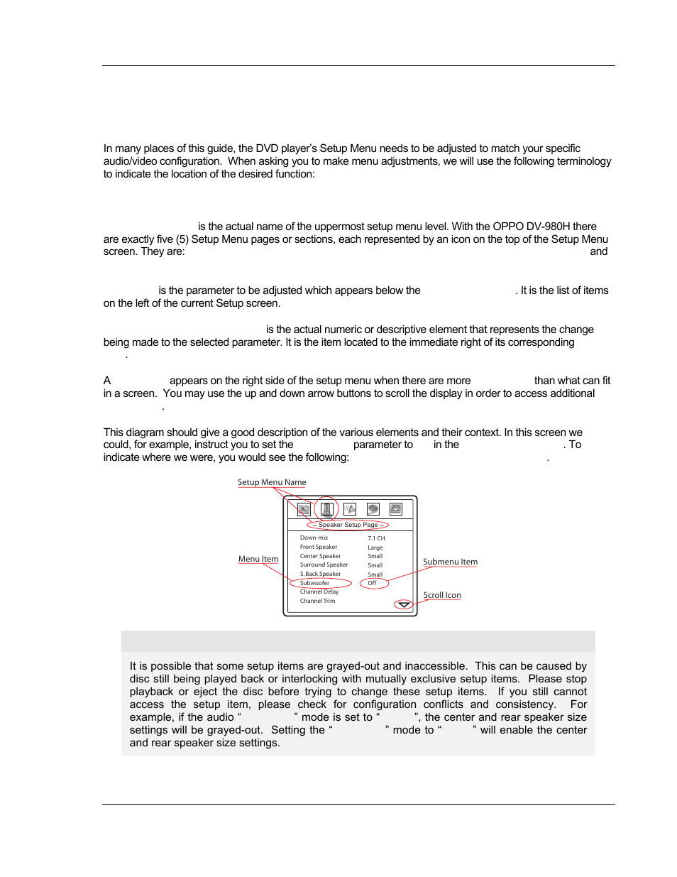 Setting up the player - initial setup, Use the setup menu system | OPPO Digital OPPO DV-980H User Manual | Page 21 / 61