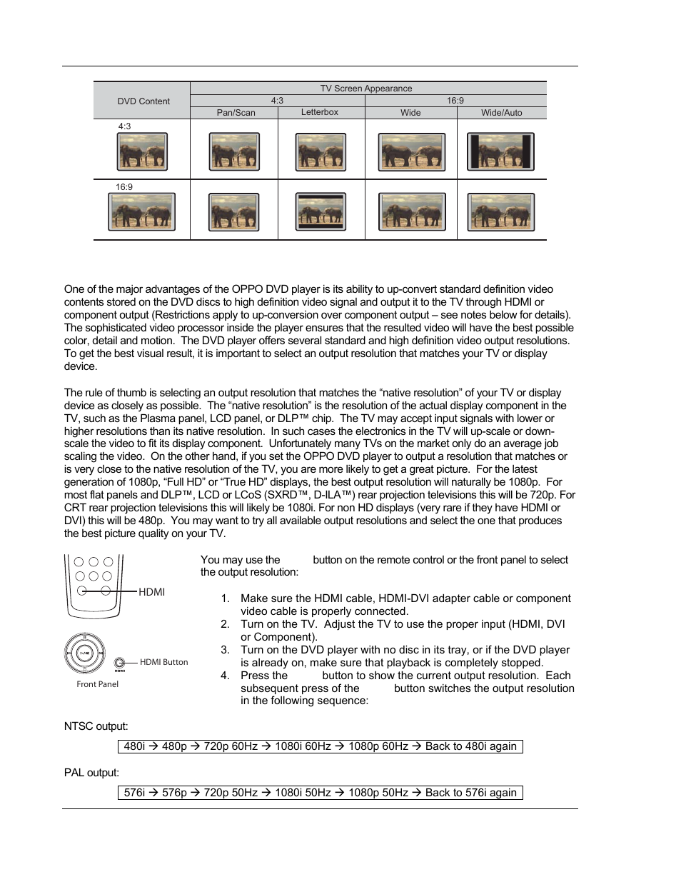 Select the best output resolution | OPPO Digital OPPO DV-980H User Manual | Page 24 / 61