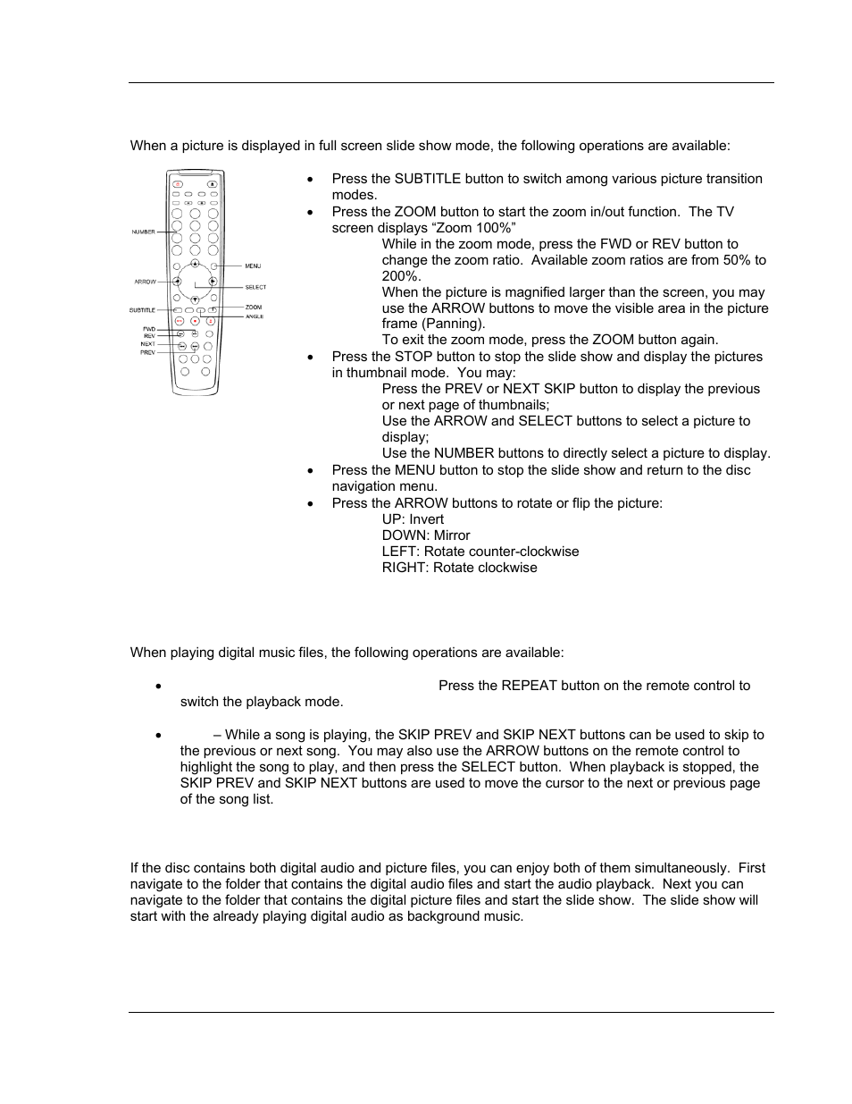 Digital picture play operations, Digital music play operations | OPPO Digital OPDV971H User Manual | Page 29 / 42