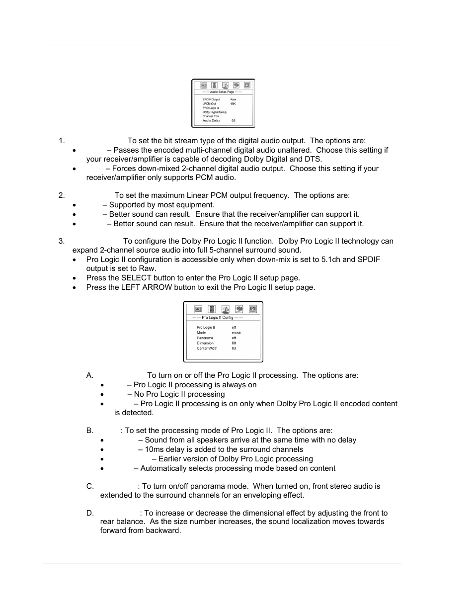 Audio setup page | OPPO Digital OPDV971H User Manual | Page 34 / 42