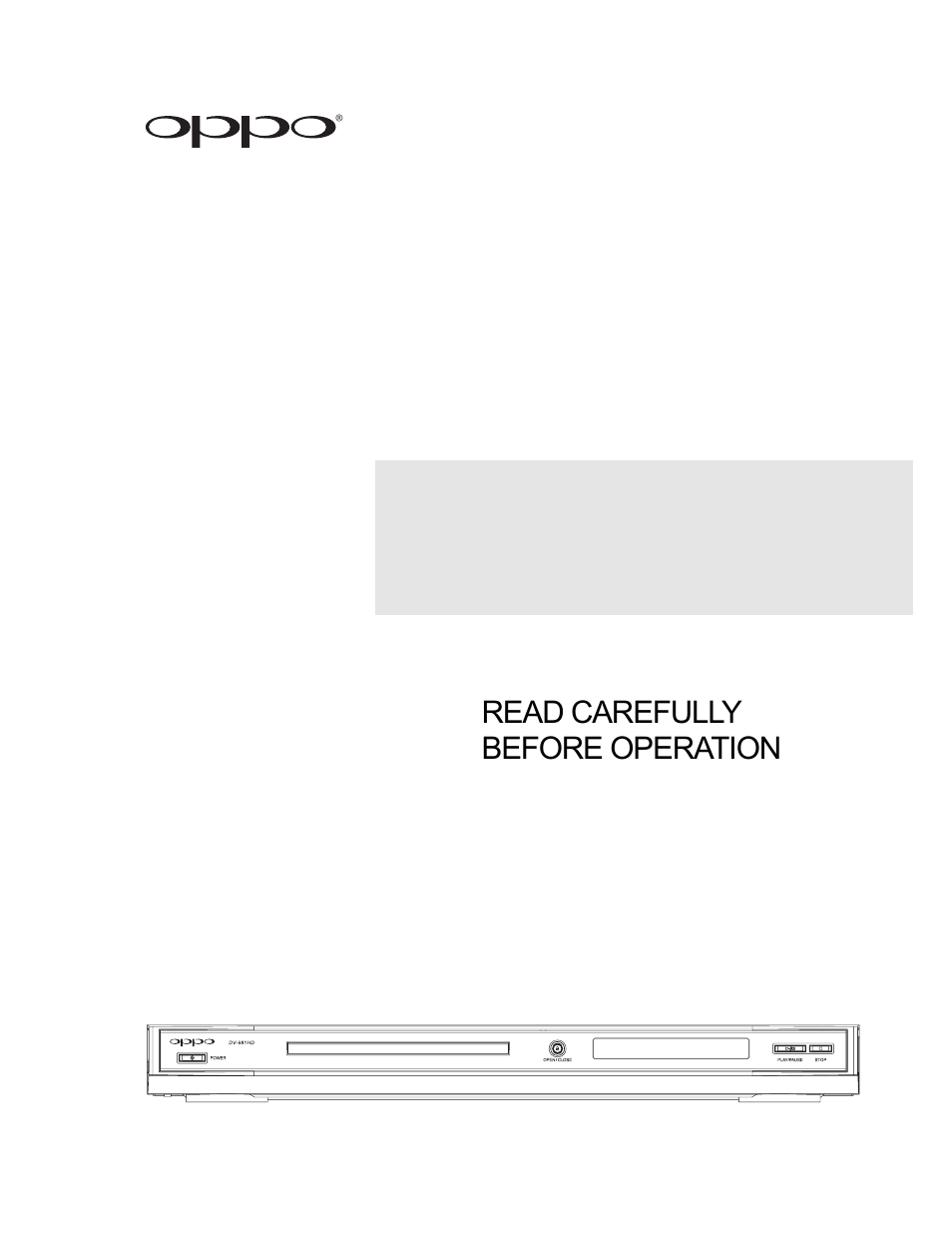 OPPO Digital DV-987HD User Manual | 55 pages