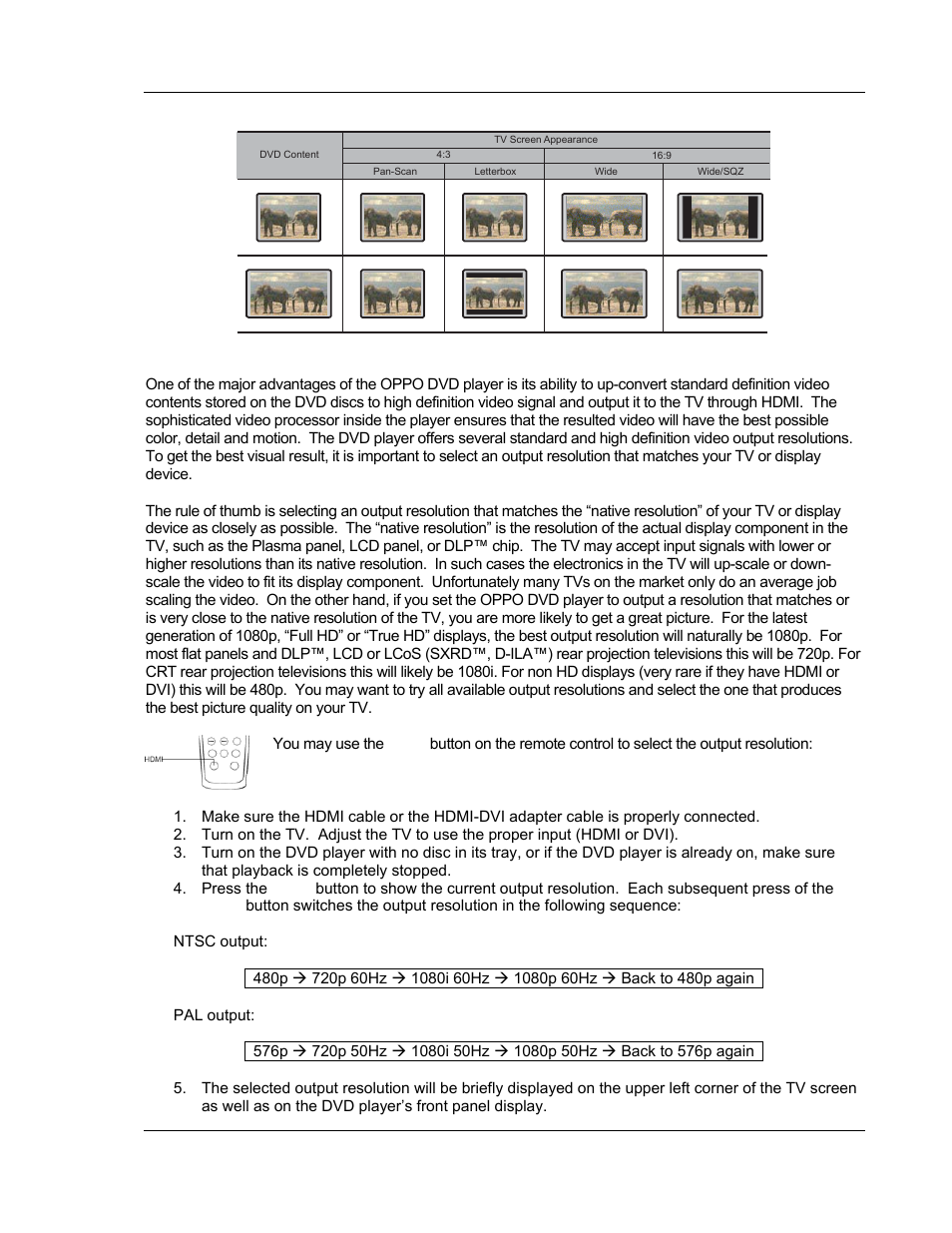 Select the best output resolution | OPPO Digital DV-987HD User Manual | Page 21 / 55