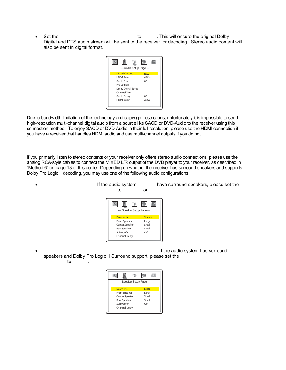 Stereo analog audio to receiver | OPPO Digital DV-987HD User Manual | Page 24 / 55