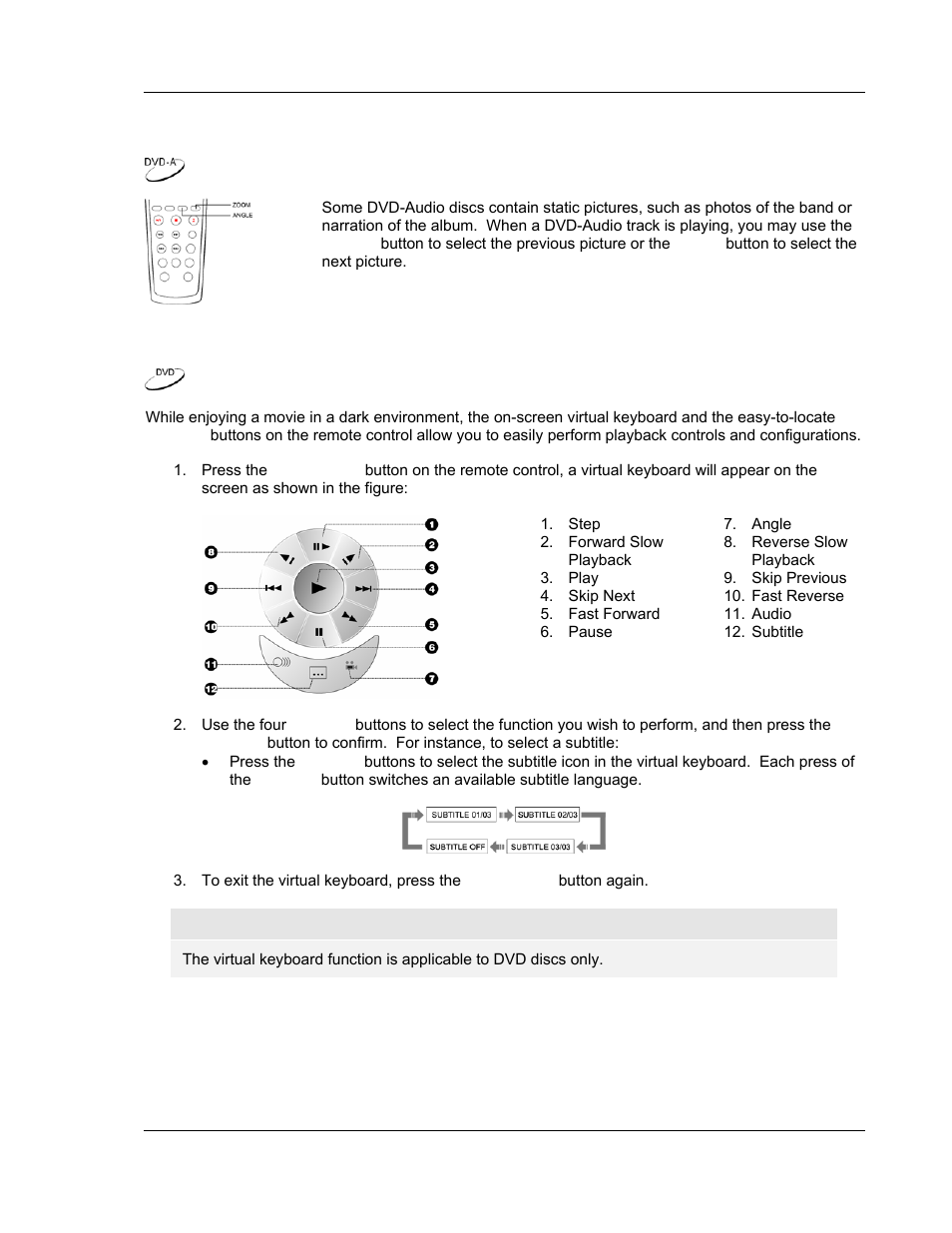 Viewing static pictures on dvd-audio discs, Virtual keyboard | OPPO Digital DV-987HD User Manual | Page 35 / 55