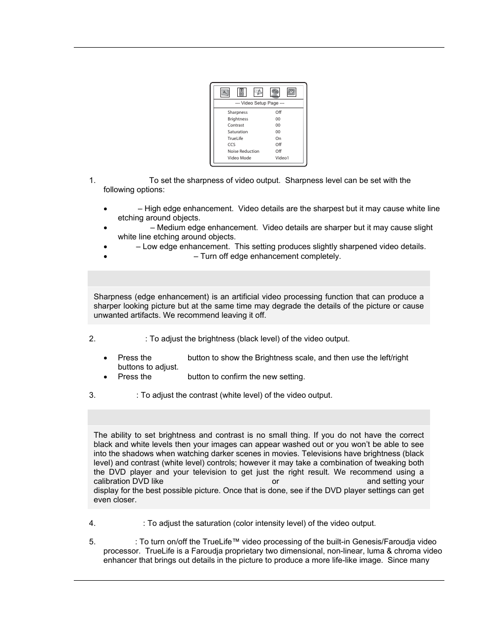 Video setup page | OPPO Digital DV-987HD User Manual | Page 47 / 55