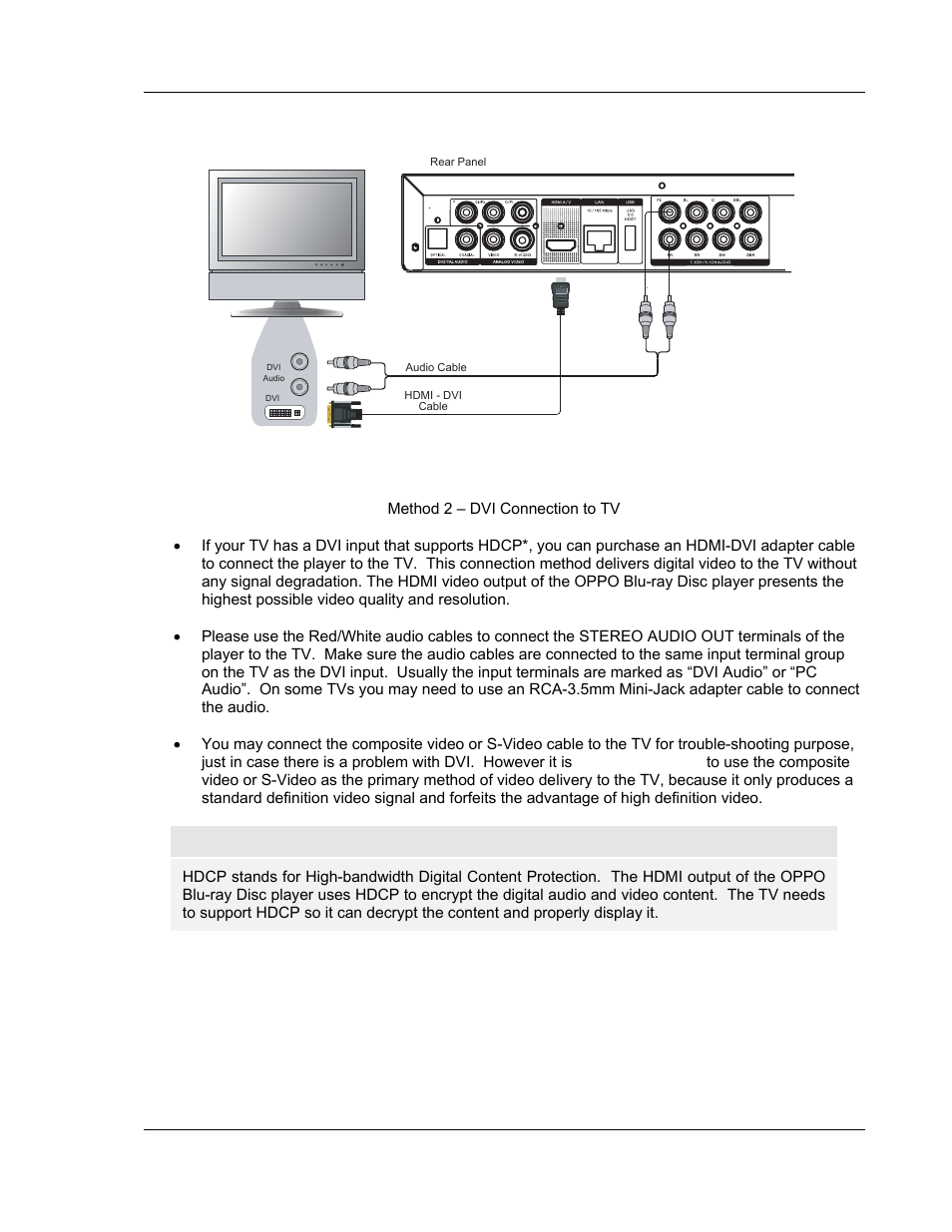 Dvi connection | OPPO Digital BDP-80 User Manual | Page 17 / 76