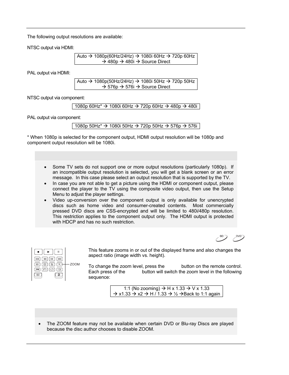 Zooming and aspect ratio control | OPPO Digital BDP-80 User Manual | Page 36 / 76