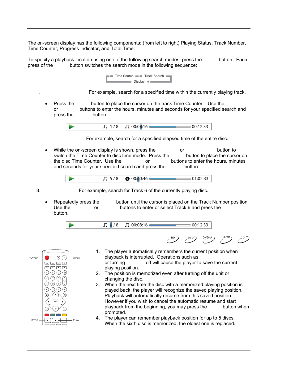 Memory and automatic resume | OPPO Digital BDP-80 User Manual | Page 42 / 76