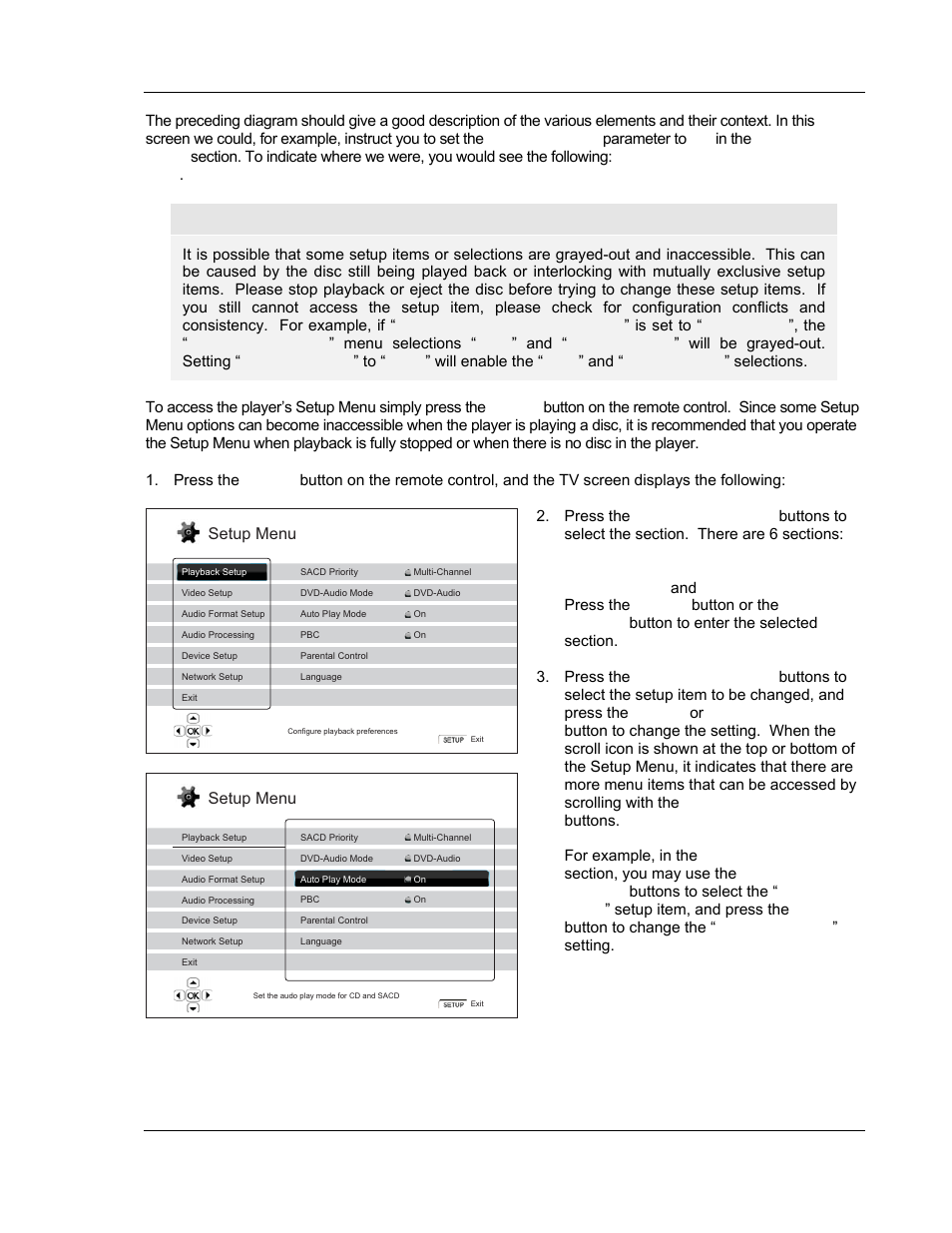 Setup menu | OPPO Digital BDP-80 User Manual | Page 49 / 76