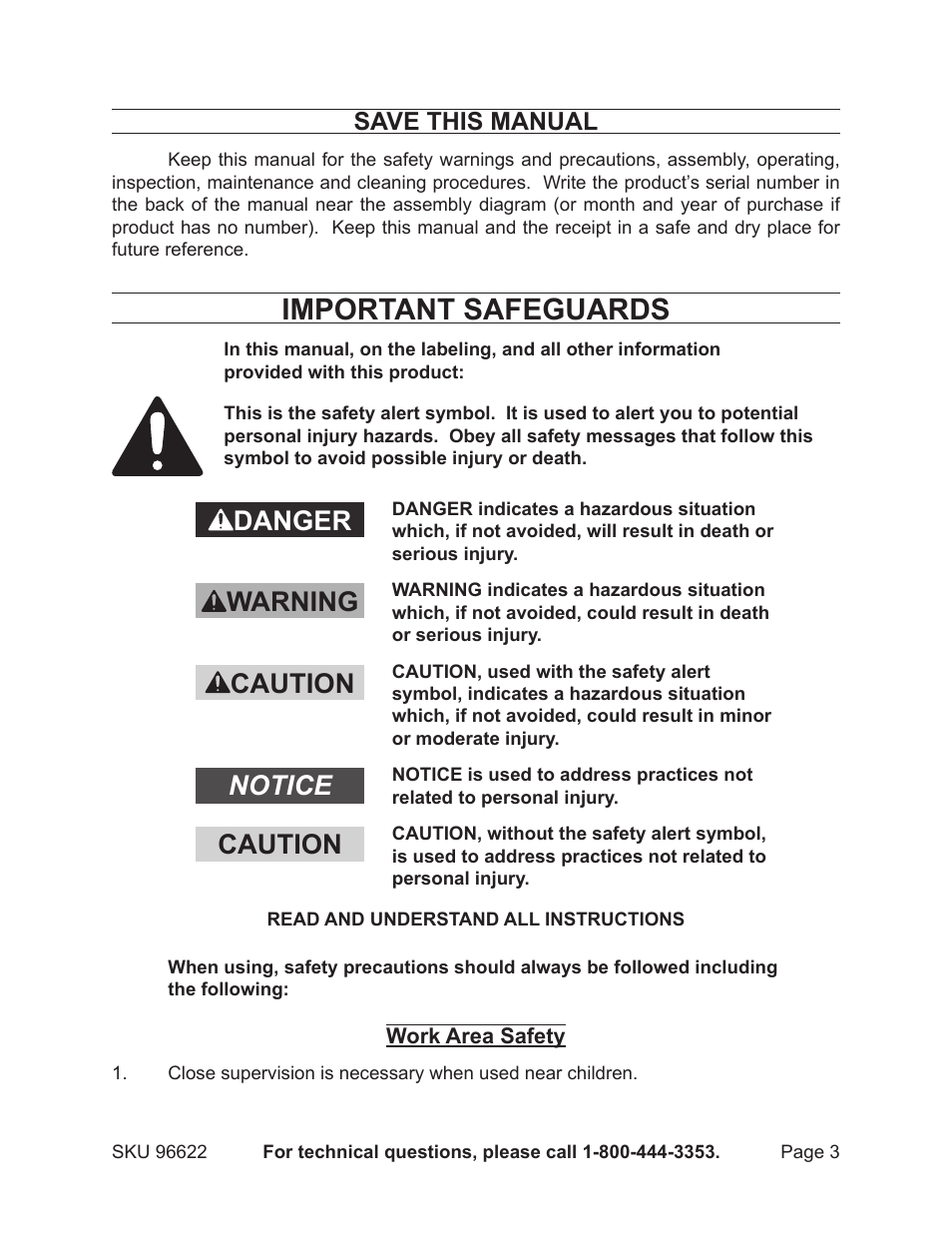 Important safeguards, Danger | One Stop Gardens CADDY SPRAYER 96622 User Manual | Page 3 / 10