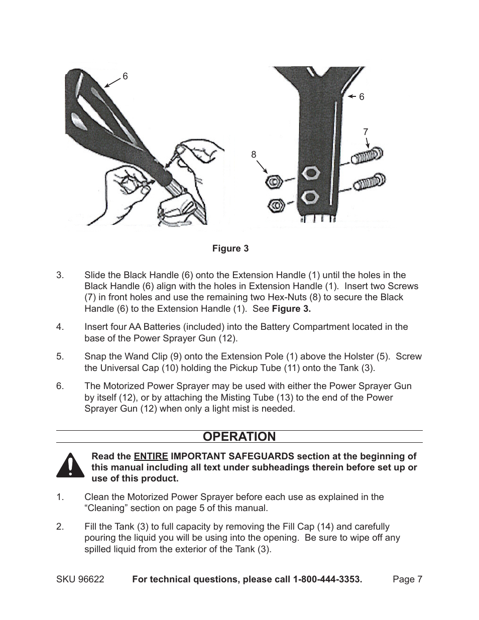 Operation | One Stop Gardens CADDY SPRAYER 96622 User Manual | Page 7 / 10