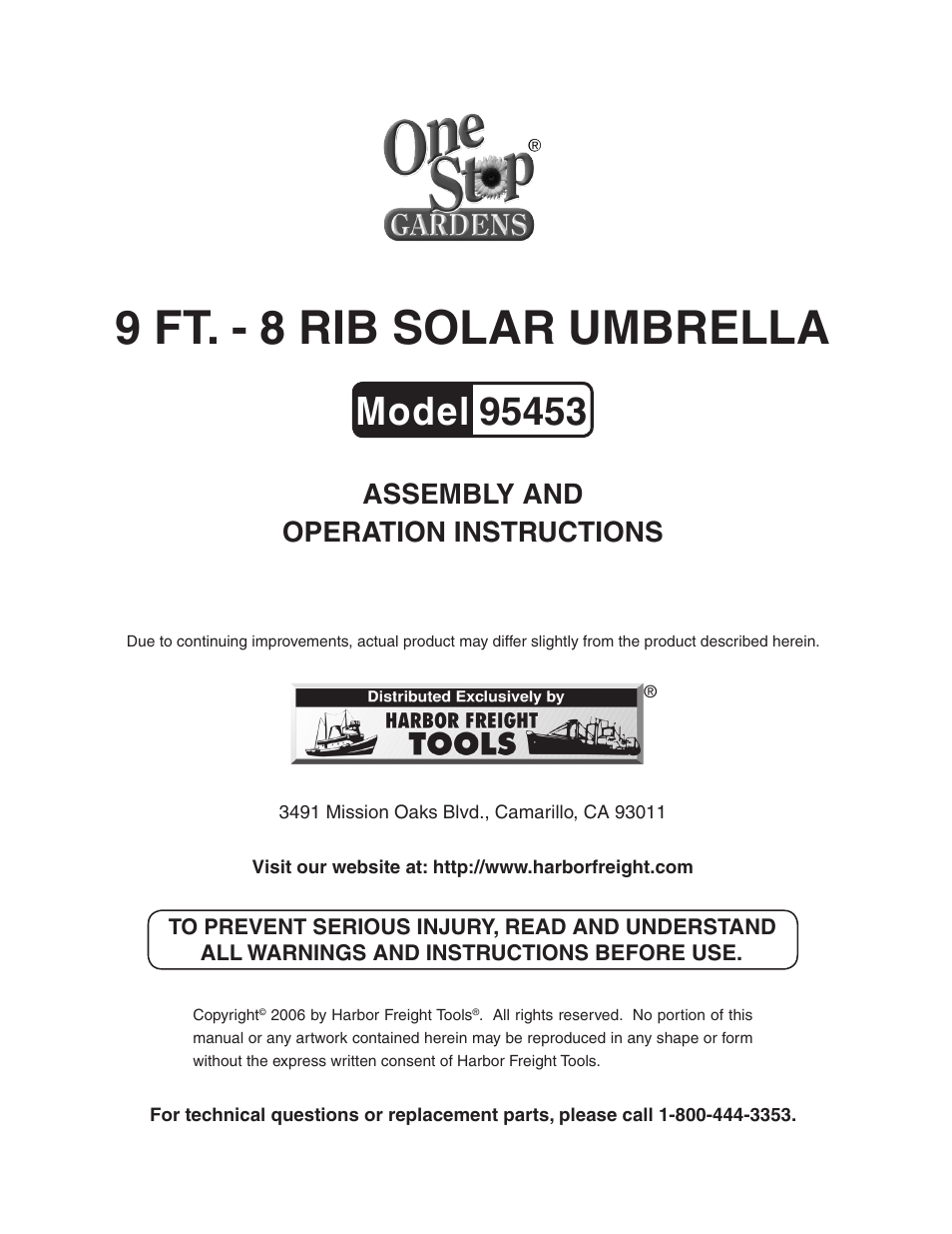 One Stop Gardens 95453 User Manual | 9 pages