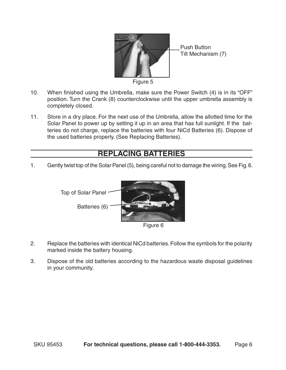 Replacing batteries | One Stop Gardens 95453 User Manual | Page 6 / 9