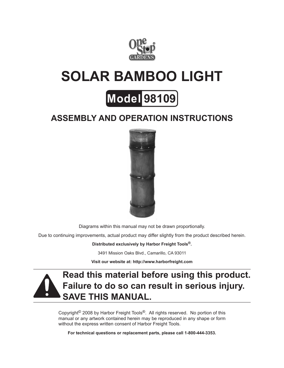 One Stop Gardens 98109 User Manual | 7 pages