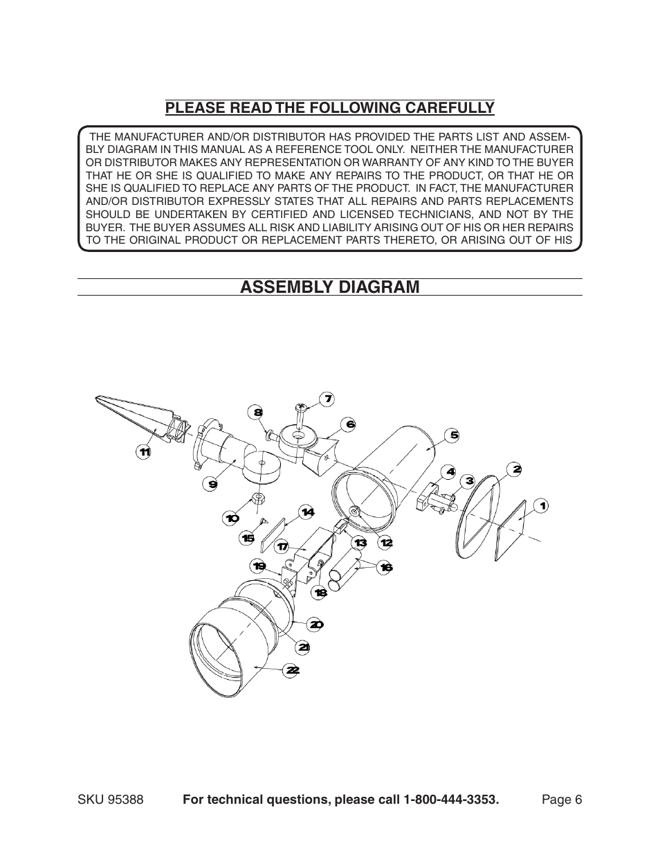 Assembly diagram | One Stop Gardens 95388 User Manual | Page 6 / 6