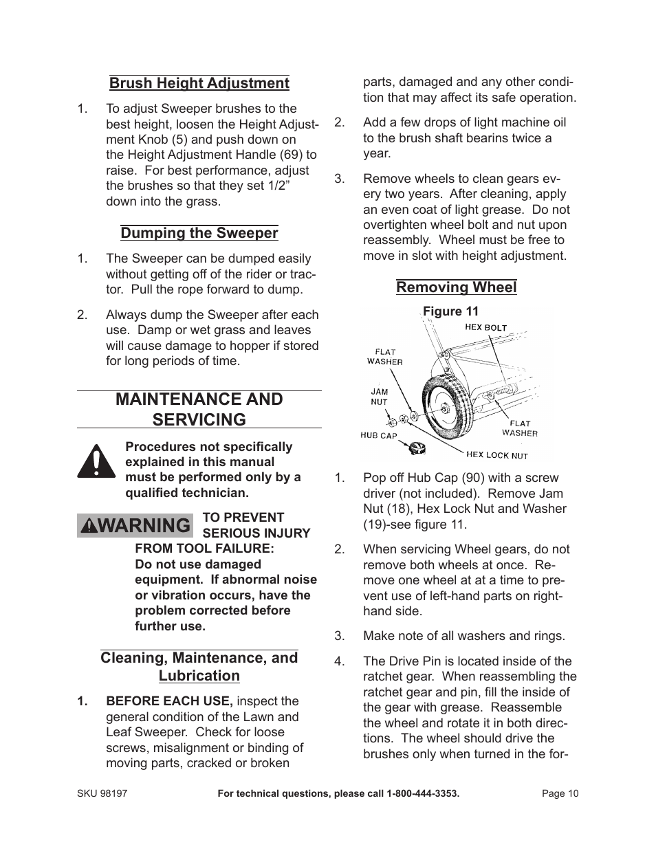 Maintenance and servicing | One Stop Gardens 98197 User Manual | Page 10 / 14