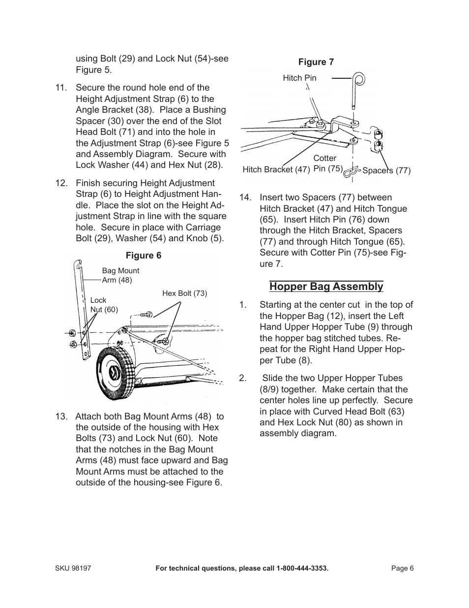 Hopper bag assembly | One Stop Gardens 98197 User Manual | Page 6 / 14