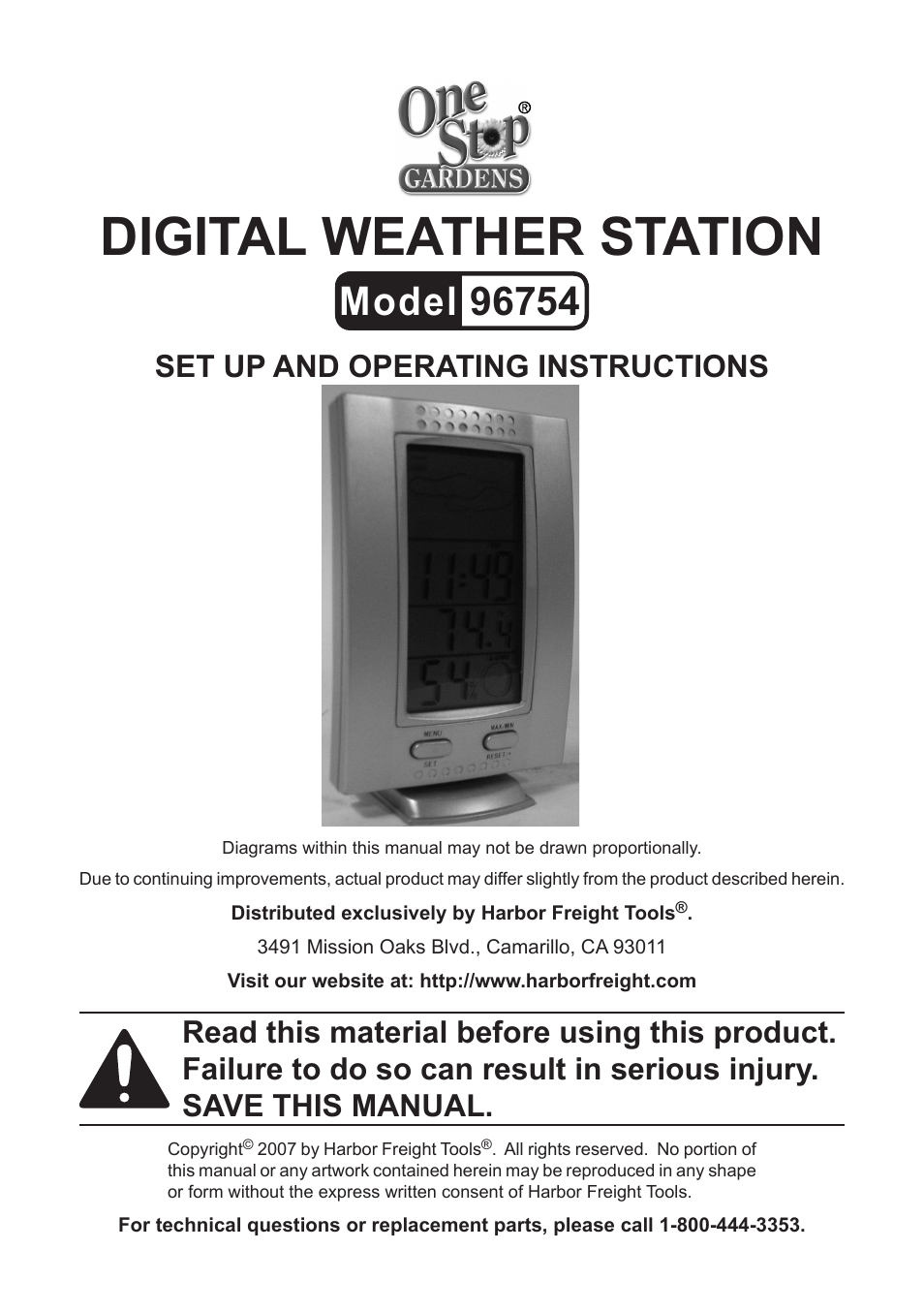 One Stop Gardens 96754 User Manual | 8 pages