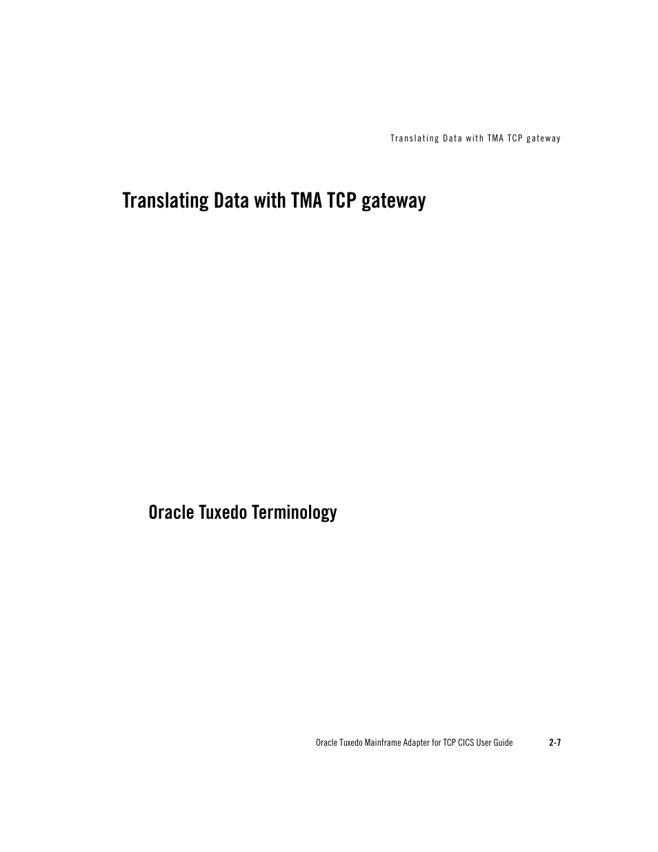 Translating data with tma tcp gateway, Oracle tuxedo terminology | Oracle Audio Technologies Oracle Tuxedo User Manual | Page 25 / 112