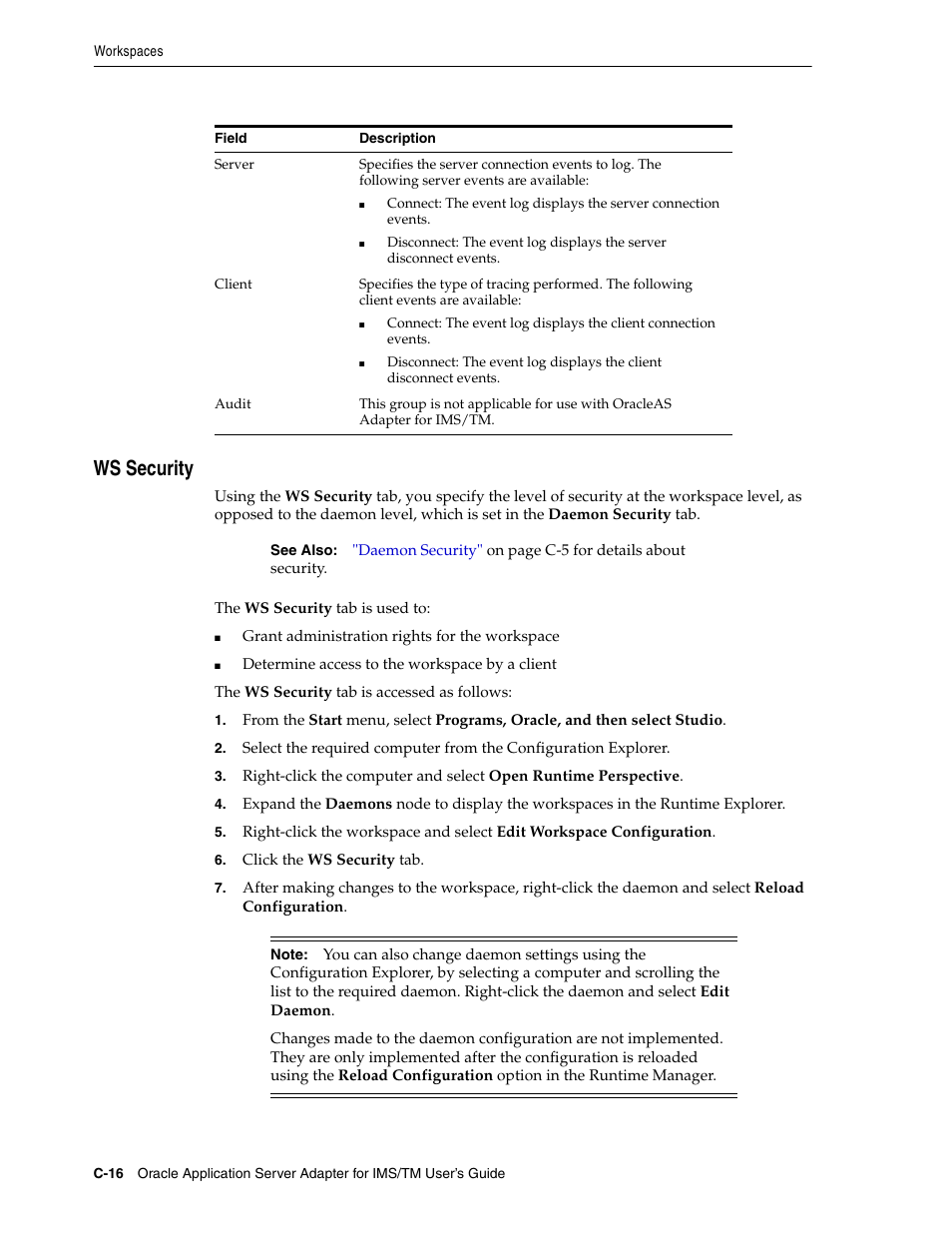 Ws security, Described in | Oracle Audio Technologies B31003-01 User Manual | Page 102 / 112