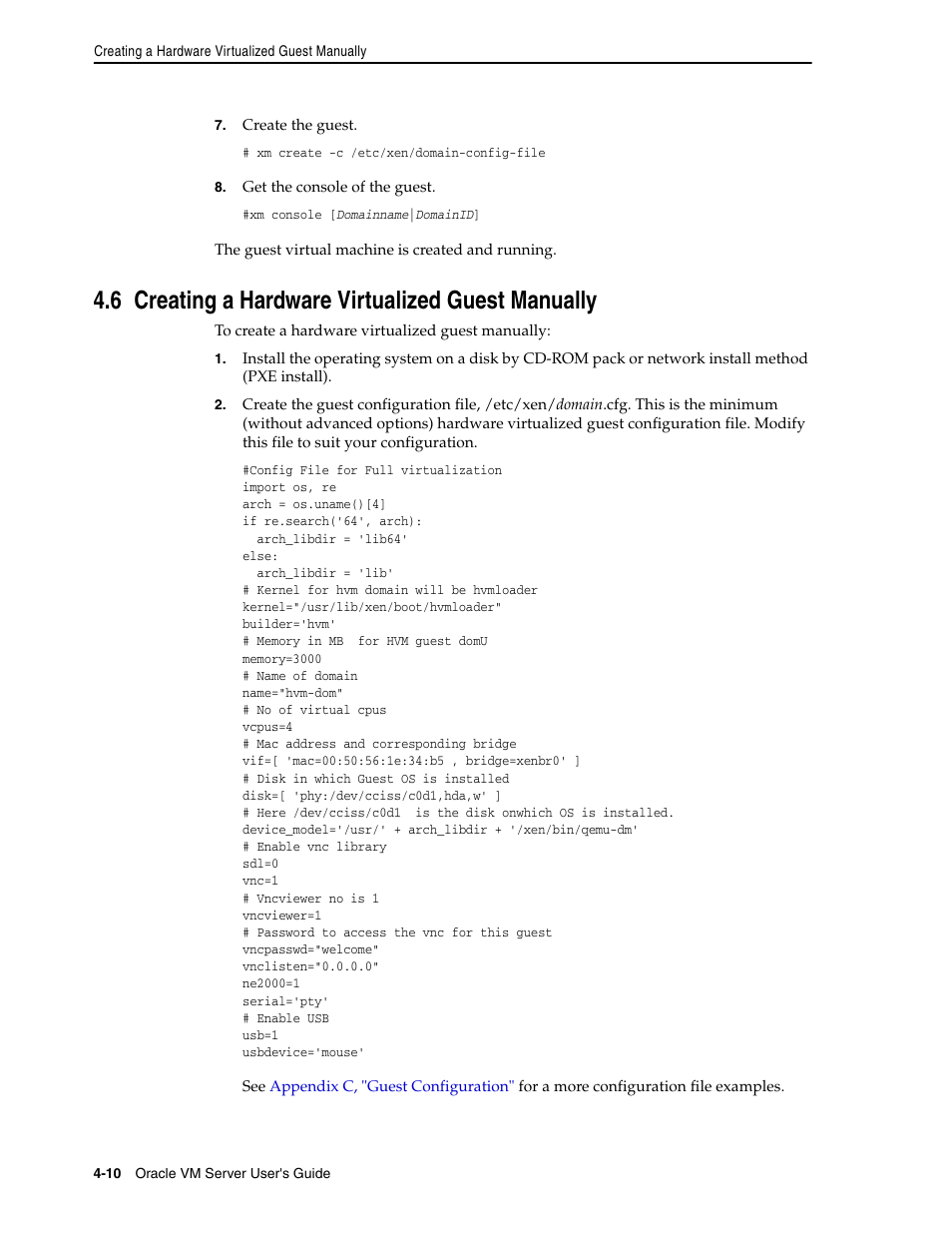 6 creating a hardware virtualized guest manually, Creating a hardware virtualized guest manually | Oracle Audio Technologies E10898-02 User Manual | Page 34 / 112