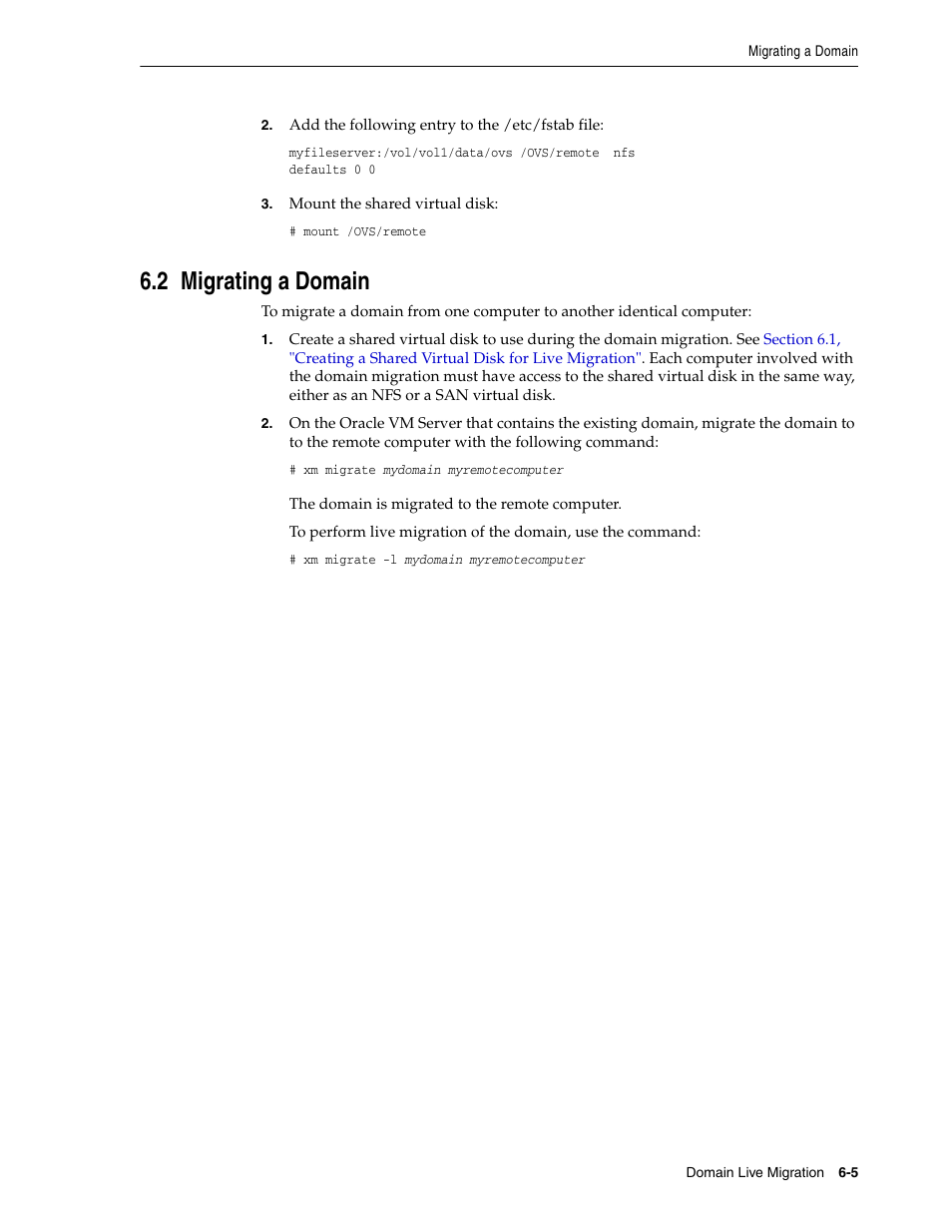 2 migrating a domain | Oracle Audio Technologies E10898-02 User Manual | Page 49 / 112