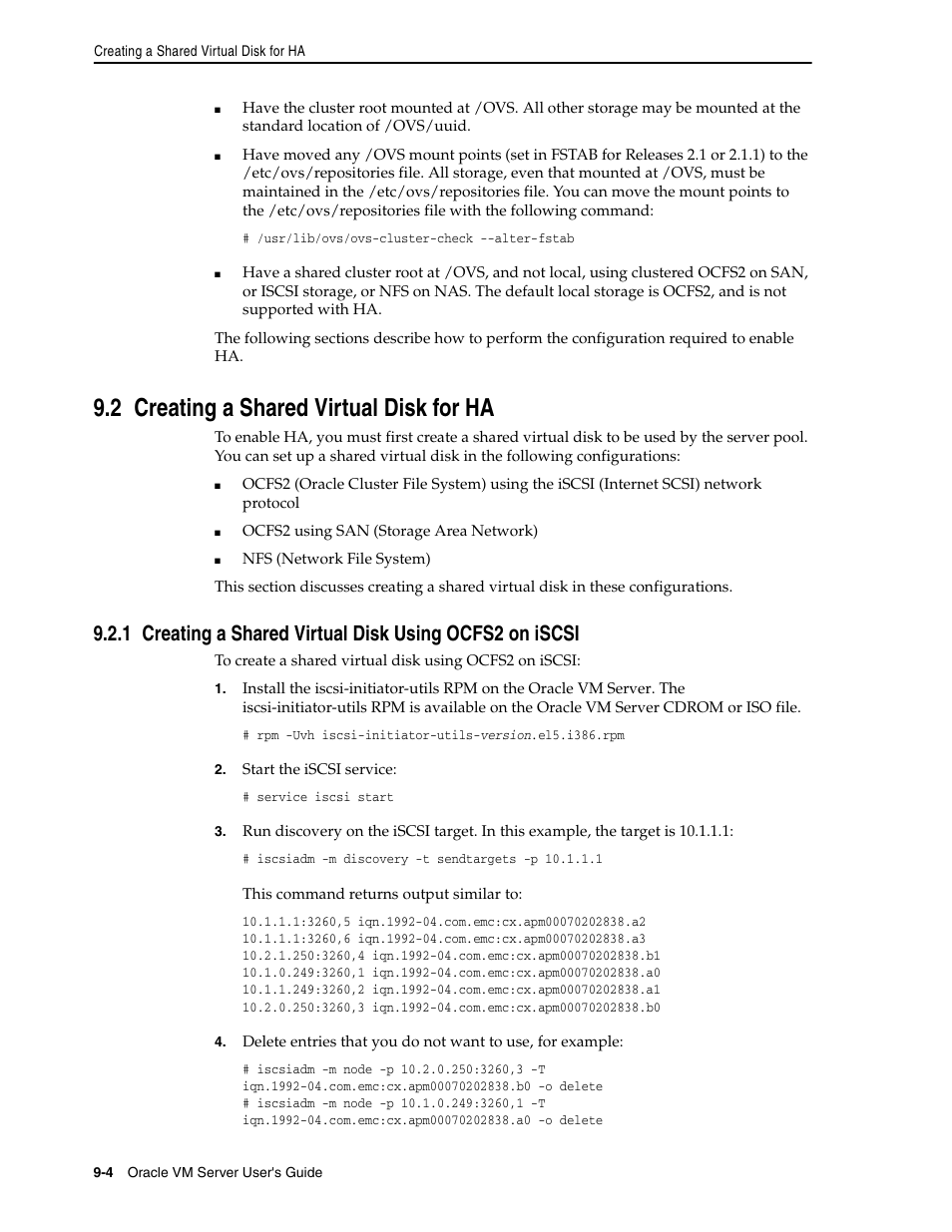 2 creating a shared virtual disk for ha, Creating a shared, Creating | Creating a shared virtual disk for ha | Oracle Audio Technologies E10898-02 User Manual | Page 64 / 112