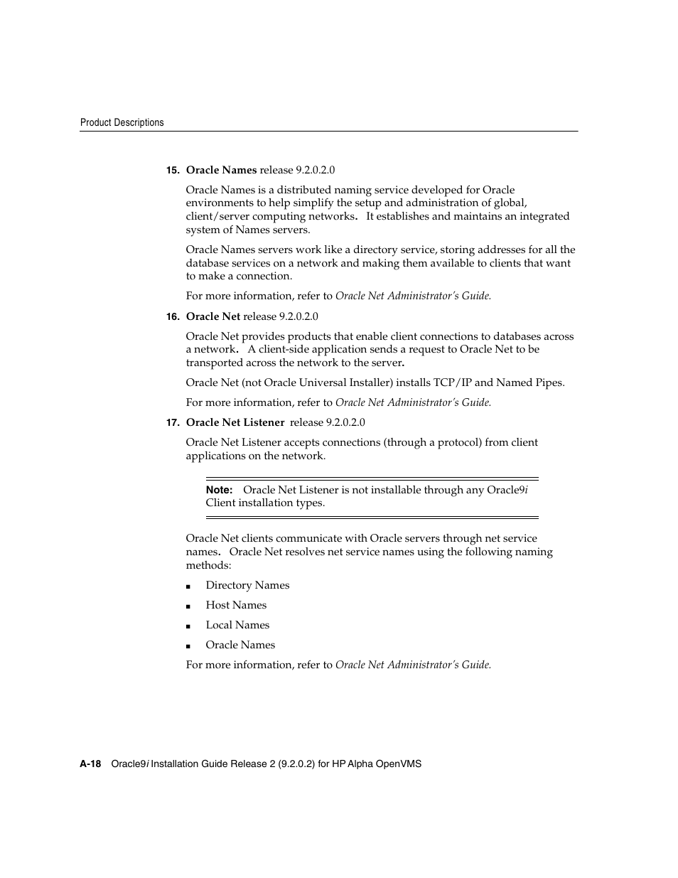 Oracle Audio Technologies ORACLE9I B10508-01 User Manual | Page 124 / 186