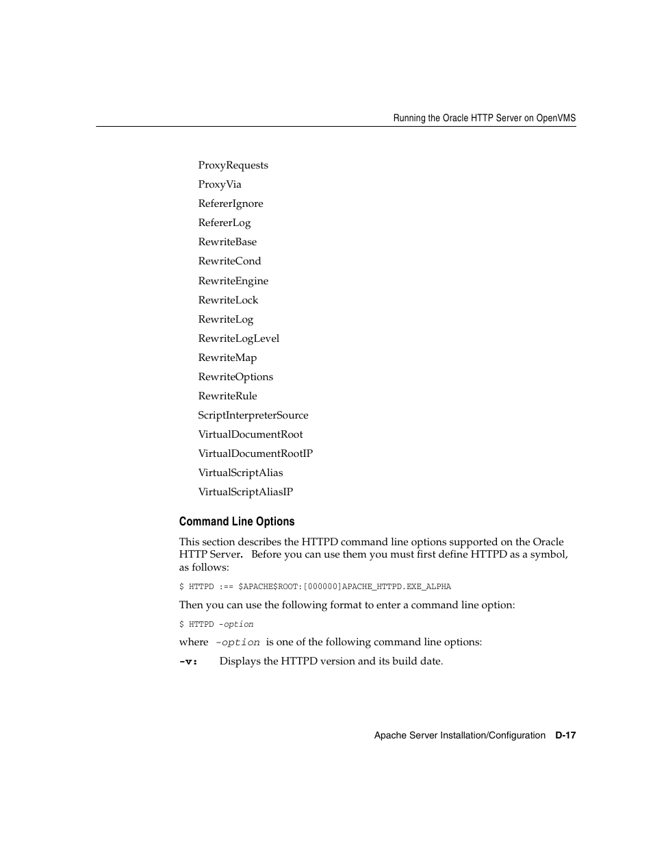 Command line options | Oracle Audio Technologies ORACLE9I B10508-01 User Manual | Page 163 / 186