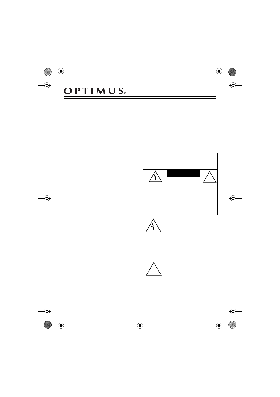 Optimus CR-329 User Manual | 8 pages