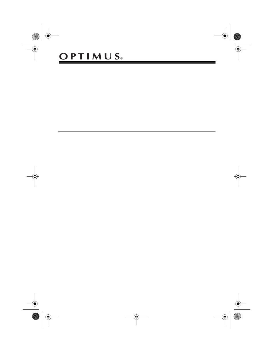 Optimus 40-1029 User Manual | 4 pages