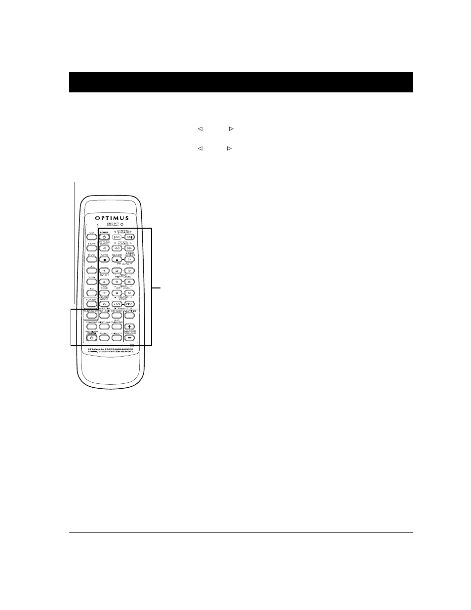 Using the remote control, Receiver/amplifier operation | Optimus STAV-3780 User Manual | Page 29 / 40