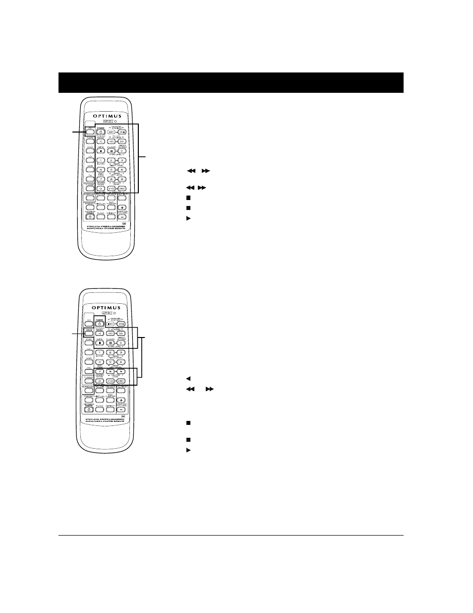 Using the remote control, Cd player/md recorder operation, Cassette deck operation | Optimus STAV-3780 User Manual | Page 30 / 40