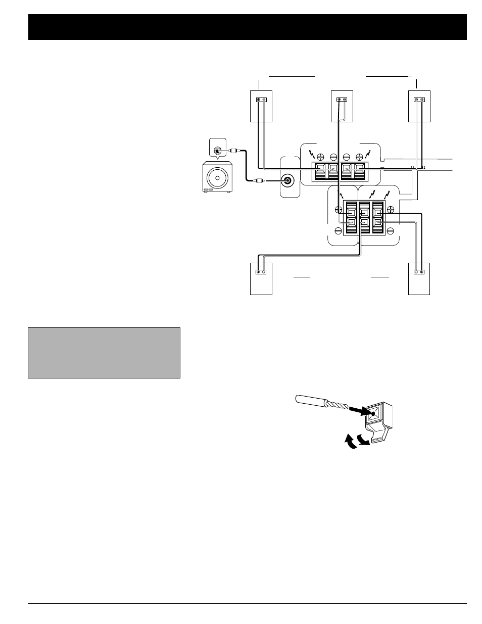 Preparing your receiver, Connecting the front speakers | Optimus 31-3042 User Manual | Page 13 / 64