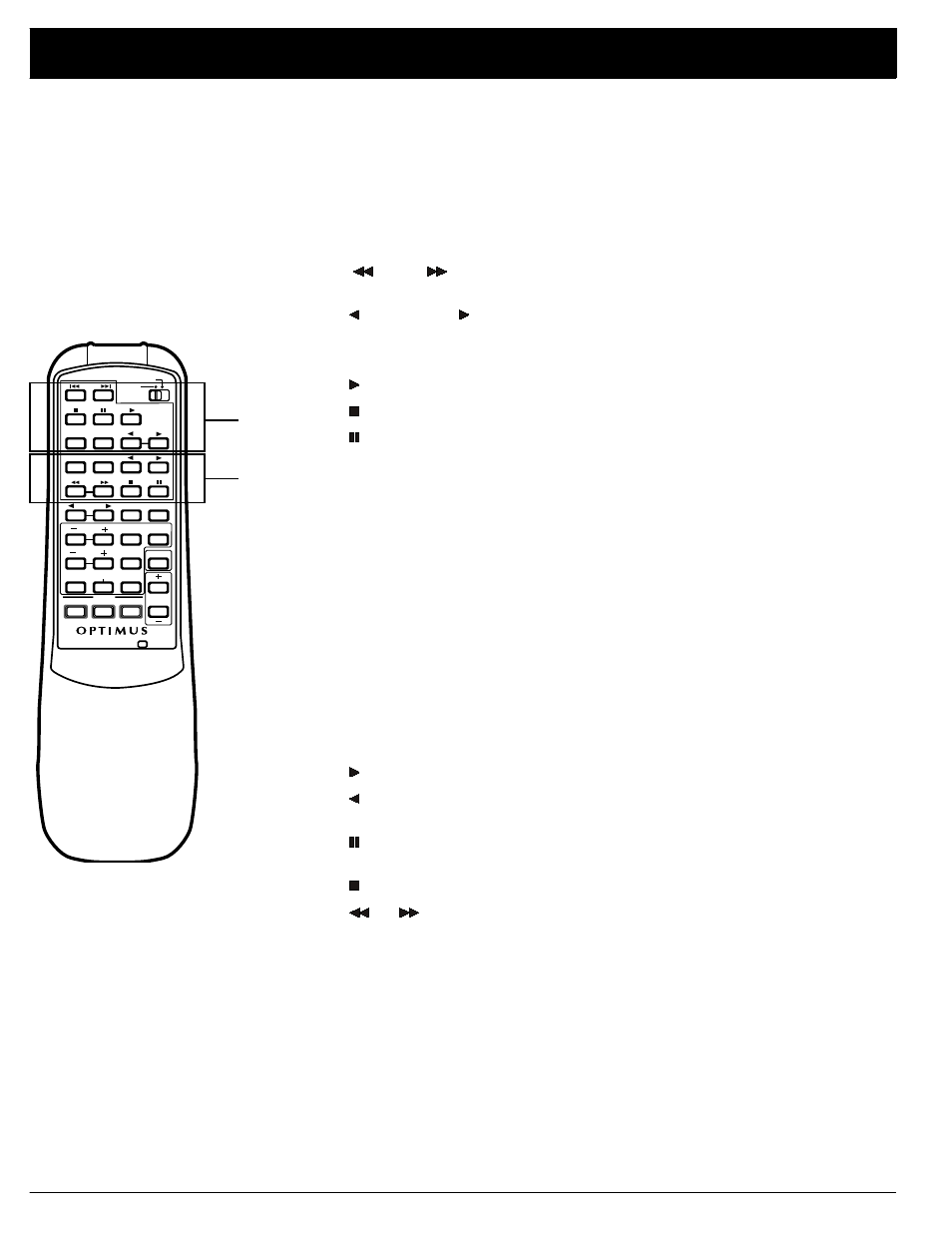 Using the remote control, Before operation, set, And audio jacks for these functions to work | Before operation: • set, For a dual cassette deck, select, If you use a single cassette deck, press | Optimus 31-3036 User Manual | Page 22 / 32