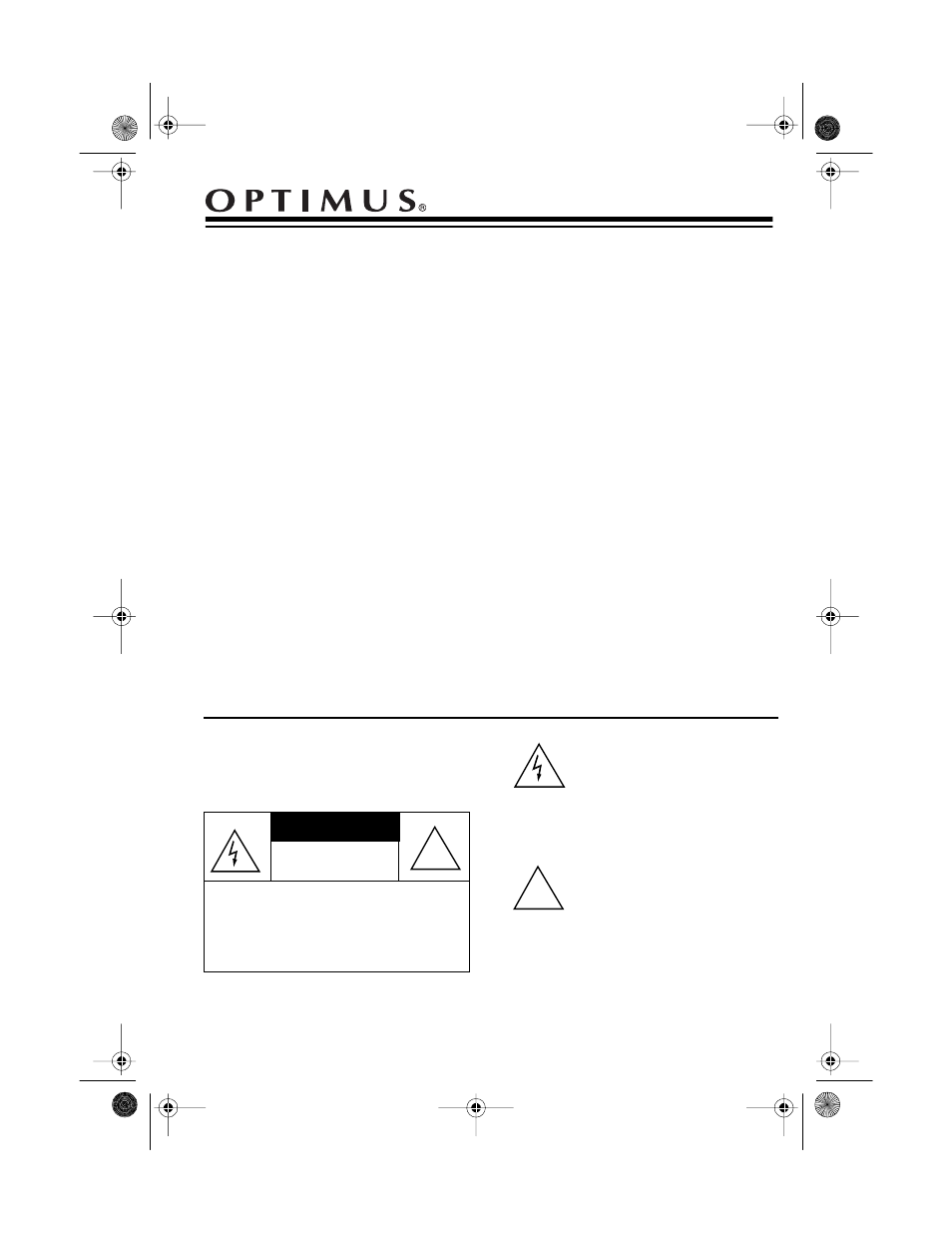 Optimus SWS-250 User Manual | 8 pages