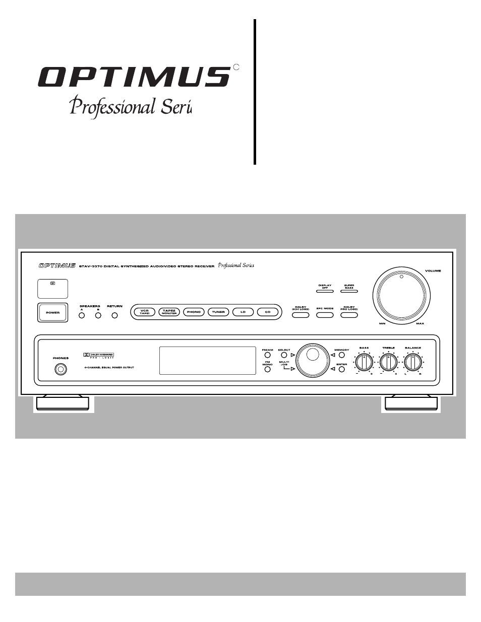 Optimus PROFFESIONAL SERIES STAV-3370 User Manual | 32 pages