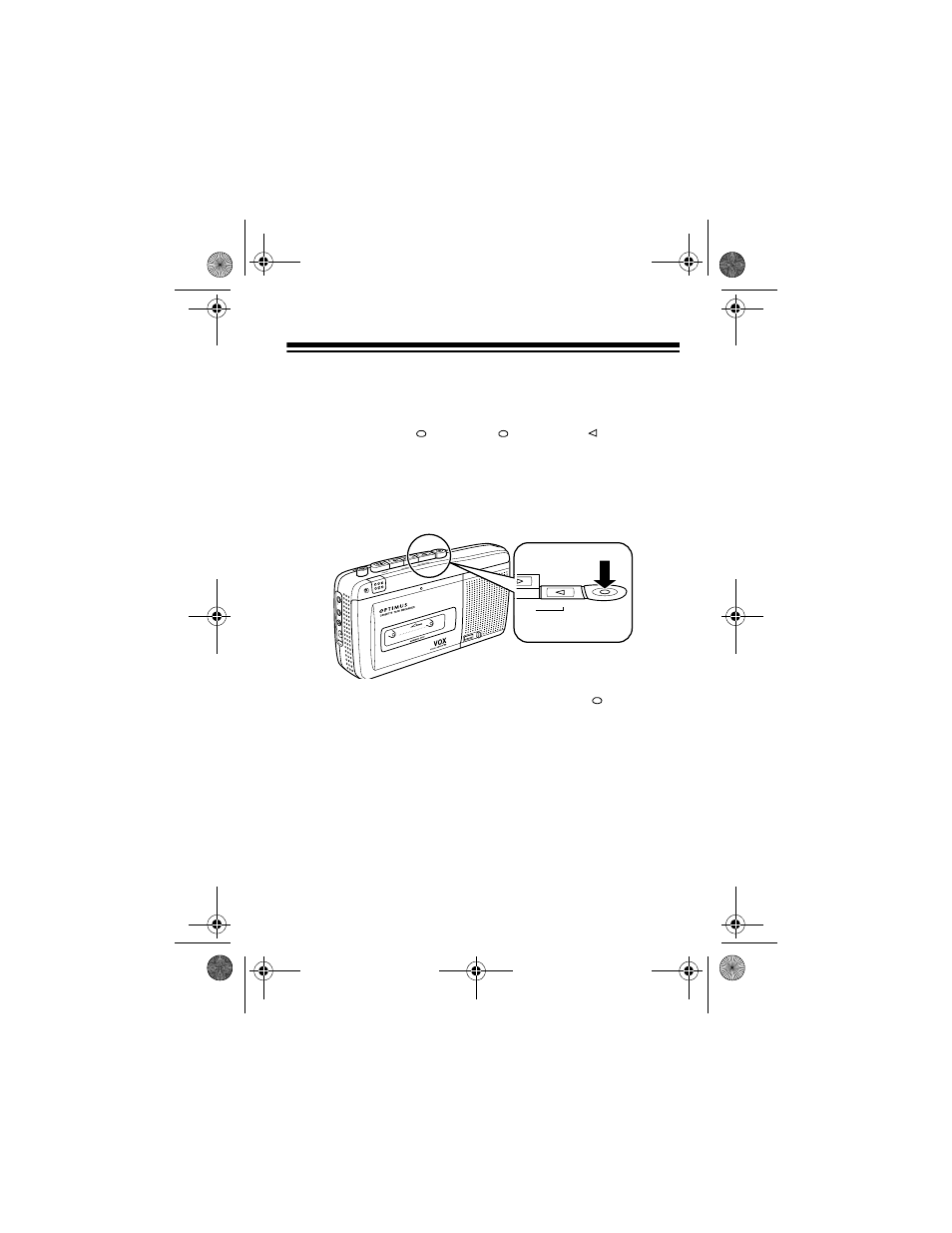 17 at, A soft sound turns on the recorder. at, Lock down. recording starts and the | Optimus CTR-116 User Manual | Page 17 / 28