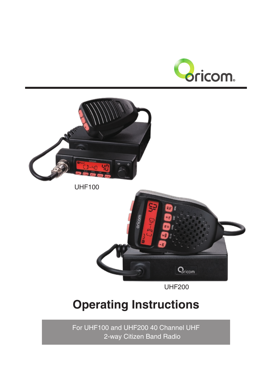 Oricom UHF200 User Manual | 36 pages