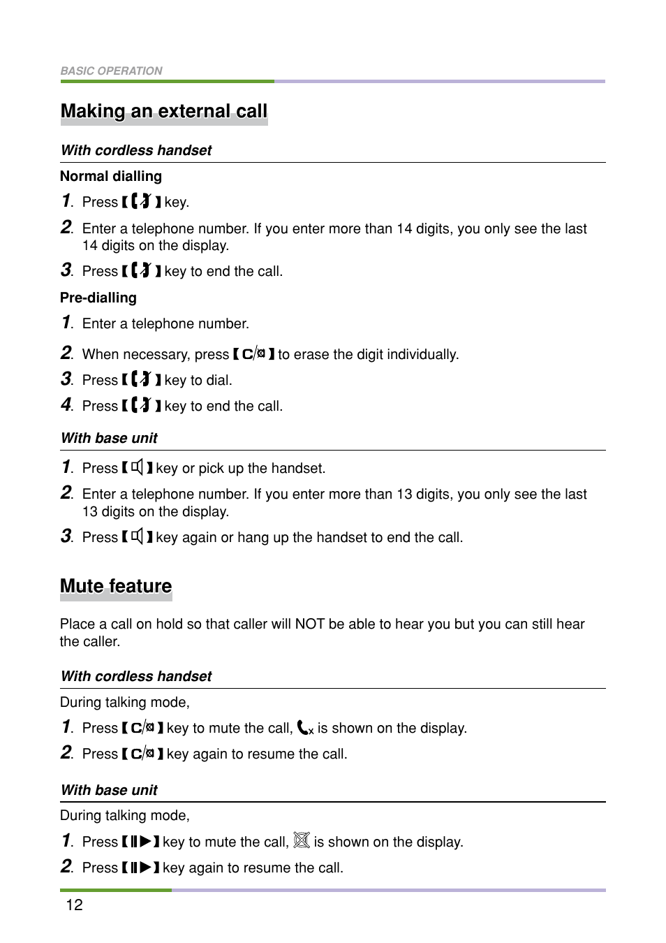 Making an external call mute feature | Oricom M5500 Series User Manual | Page 14 / 52