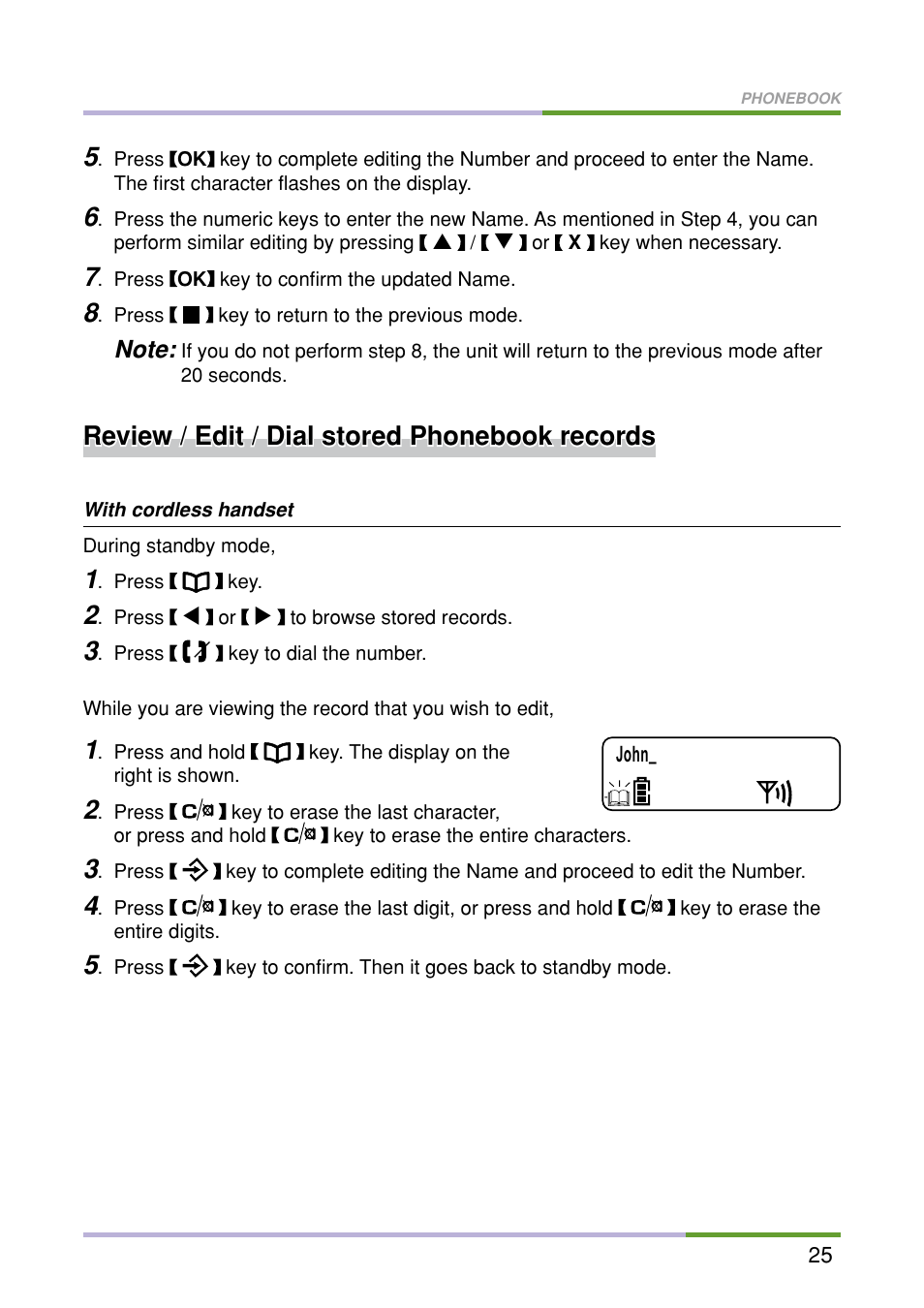 Review / edit / dial stored phonebook records | Oricom M5500 Series User Manual | Page 27 / 52