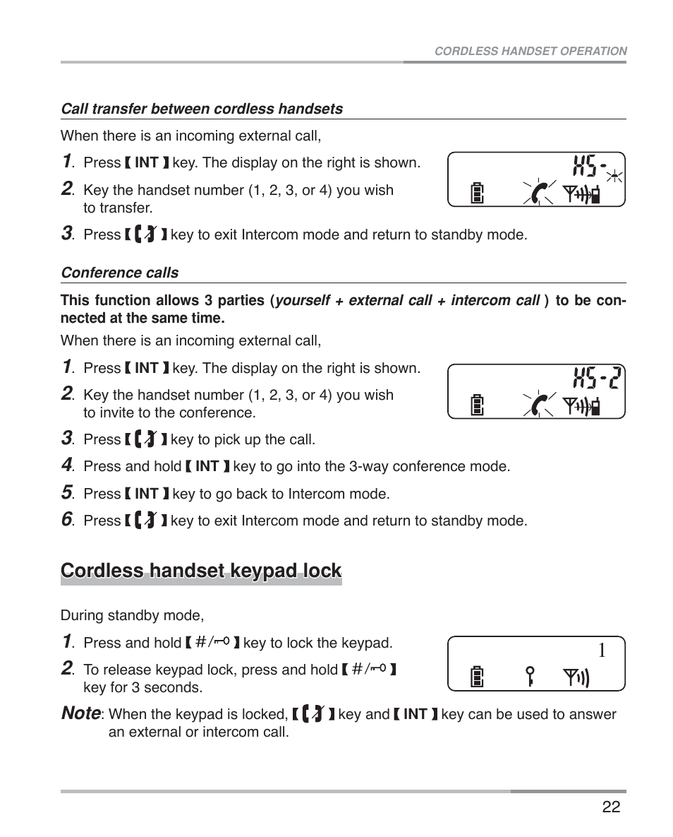 Cordless handset keypad lock | Oricom ECO5100 User Manual | Page 25 / 44